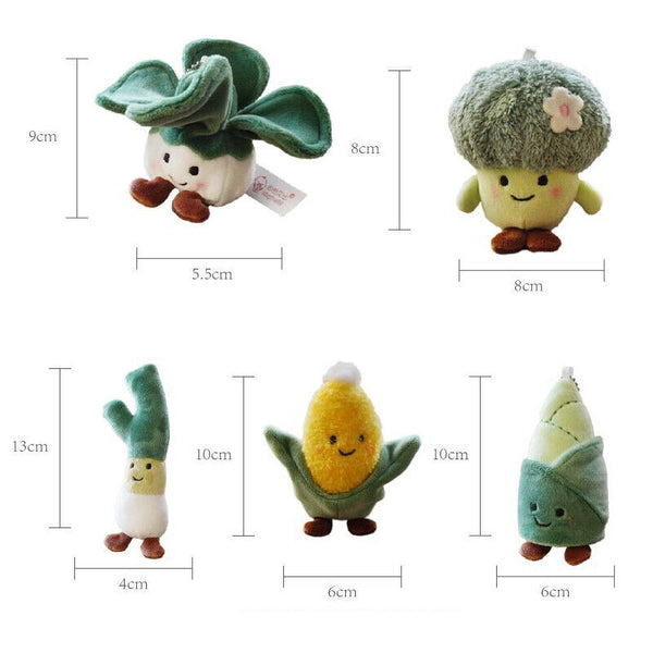 Vegetable Keychain Plush Realistic Food Simulation Soft Stuffed Kids Toy Keyring