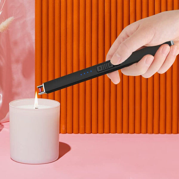 Electric Rechargeable Flameless USB Lighter Candle BBQ Windproof Kitchen Tool AU