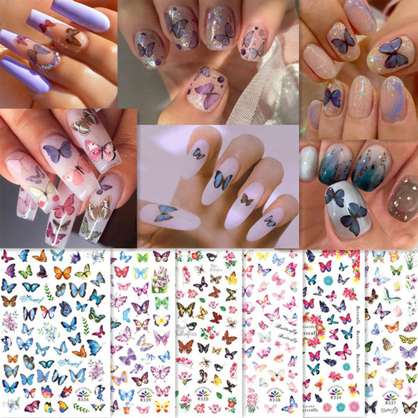 11Pcs/set Flower Lace Nail Foil Decal Transfer Star Glue Strong Adhesive DIY Gel