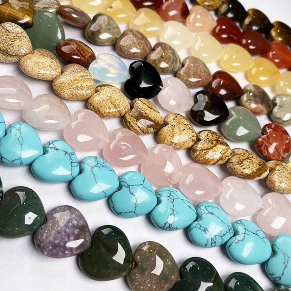 Heart Shape Crystal Gemstones Pendant Natural Quartz Chakra Healing Stone