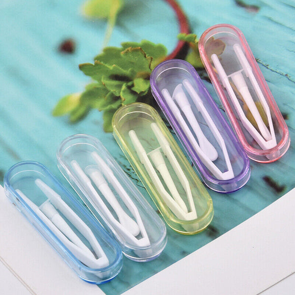 Contact Lens Tweezers Stick Inserter Remover Tool Kit Tip Storage Case Box Set