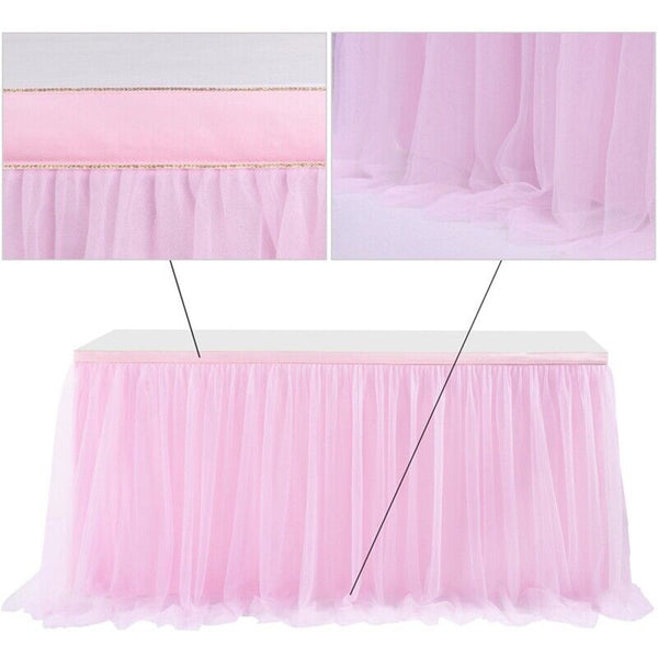 Tutu Tulle Table Skirt Fluffy Table Cloth Cover For Wedding Party Decor Fashion