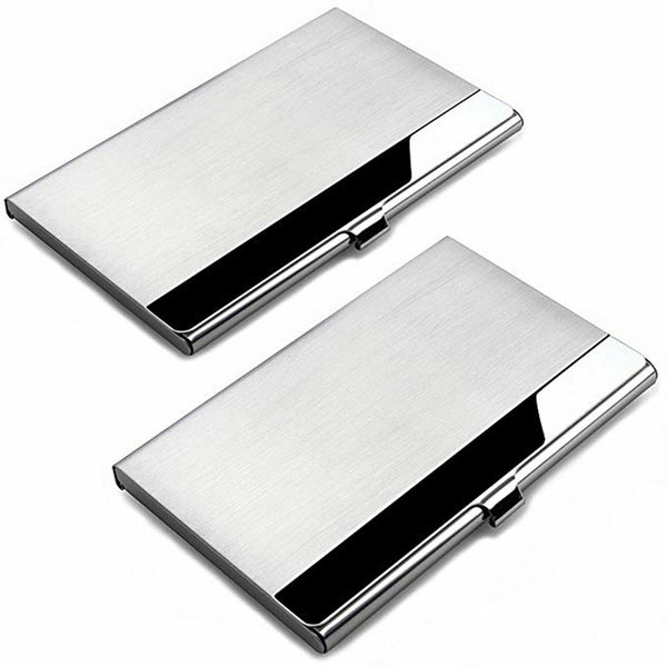 1/4X Stainless Steel Business Card Holder ID Name Credit Case Cover Metal Silver