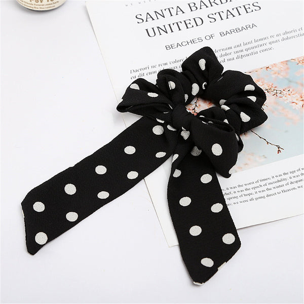 Hair Band Bow Scrunchies Bowknot Floral Ponytail Elastic Hair Tie Chiffon Girls
