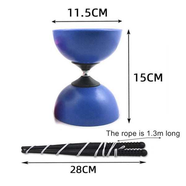 Diabolo Sticks & String Spinning Circus Skills Game Juggling Diablo Set Toy AU