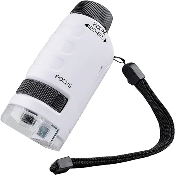 Kids Pocket Microscope 60X-120X Handheld Magnification Lens LED Lighted AU