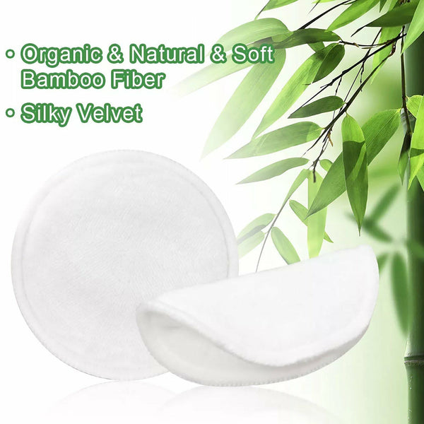 UP 20Pcs Reusable Makeup Remover Pads Bamboo Fiber Organic Cotton Pads Face Eyes