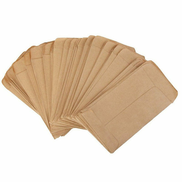 Kraft Paper Seed Packets Garden Home Storage Bags Mini Envelopes 6x11cm