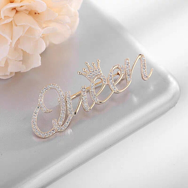 Fashion Diamond clothing pin English Letter Brooch For Women Jewelry Accessor-bf
