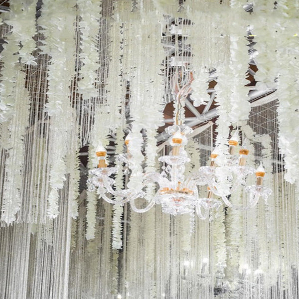 10-50X 2M Artificial Wisteria Flower String Vine Garland Ceiling Flowers Wedding