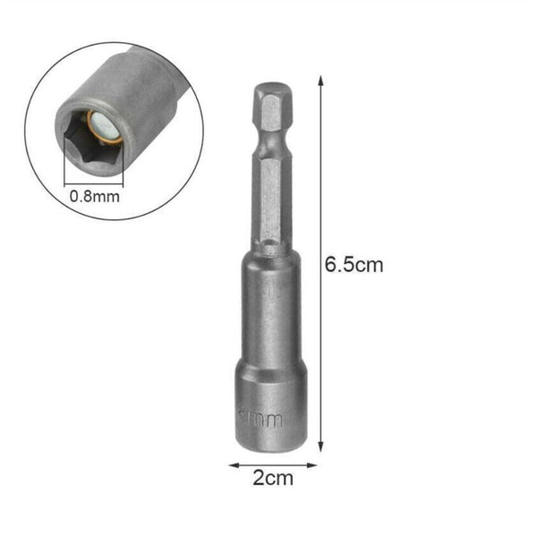 5PCS 8mm Magnetic Tech Screw Driver Tek Bit Drill Nut Setter Roofing Cladding AU