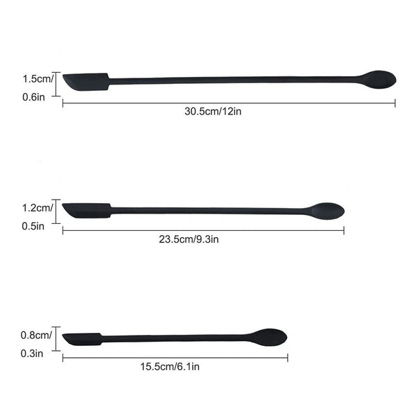 3/6X Silicone Mini Spatula Jar Scraper Scoop Tip Double Headed Cosmetic Spoon AU