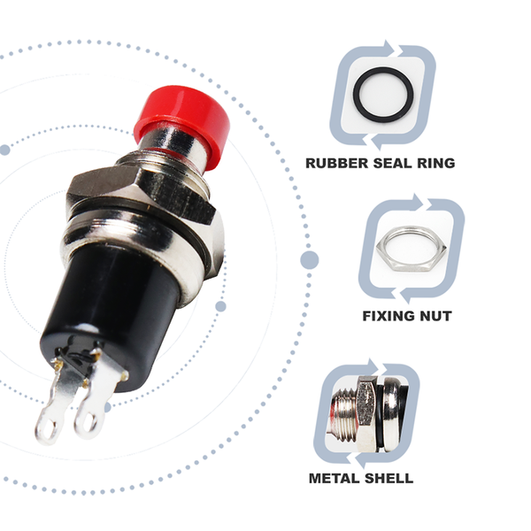 12 Mini Push Button Switch Micro Momentary ON/OFF SPST Normally Open N/O PBS-110