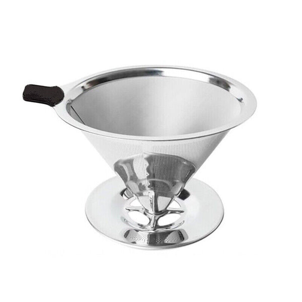 Coffee Tea Cup Drip Filter Mesh Holder Reusable Stainless Steel Pour Over Funnel