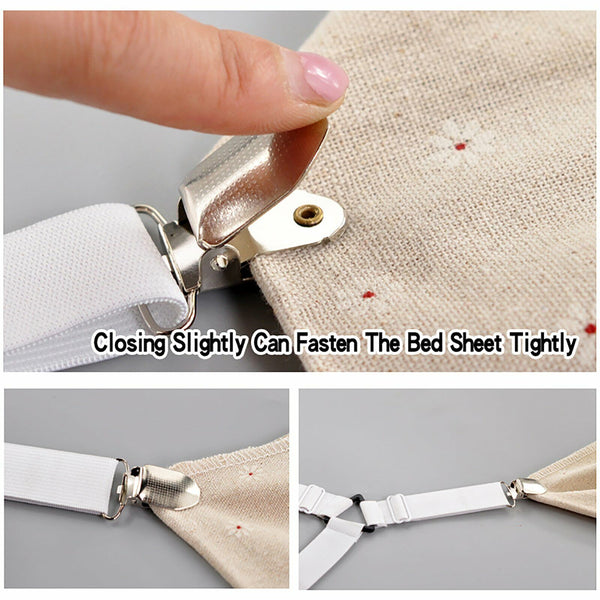 4Pcs Triangle Bed Sheet Mattress Holder Fastener Grippers Clips Suspender Straps
