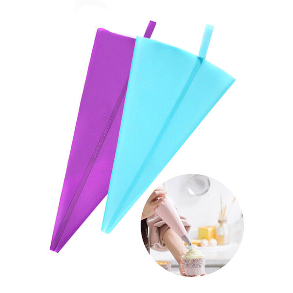 Reusable Silicone Pastry Bag Kit DIY Icing Piping Bags Cream Cake Decorating AU