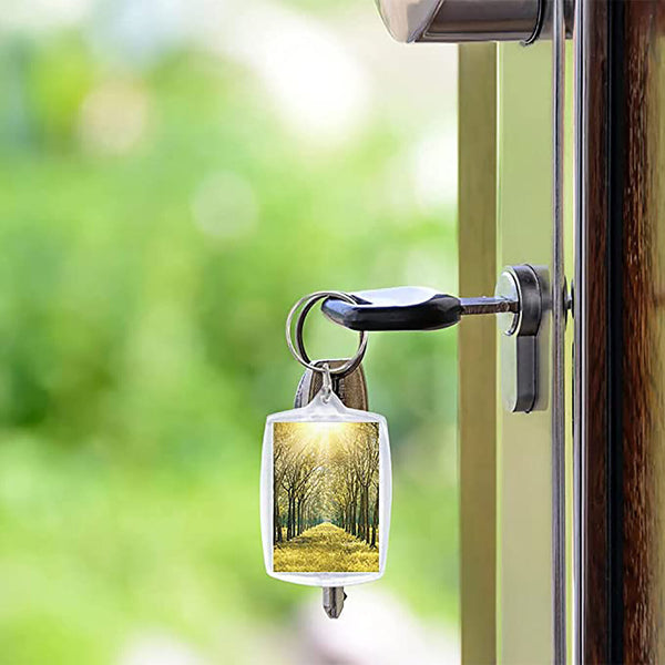 10PCS Keyring Clear Acrylic Photo Key Chain Picture Frame Blanks DIY Rings Gifts