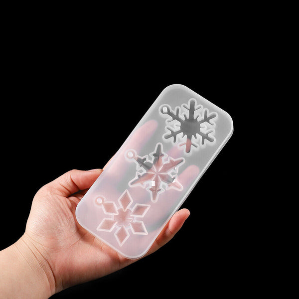 2X Silicone Snowflake Cake Mould Resin Epoxy Jewelry Making Mold DIY Craft Tool