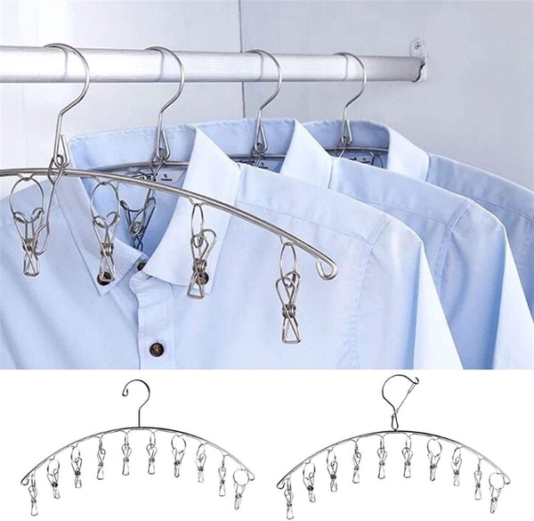 3/6x10Pegs Stainless Steel Laundry Sock Underwear Clothes Dryer Rack Hanger Clip