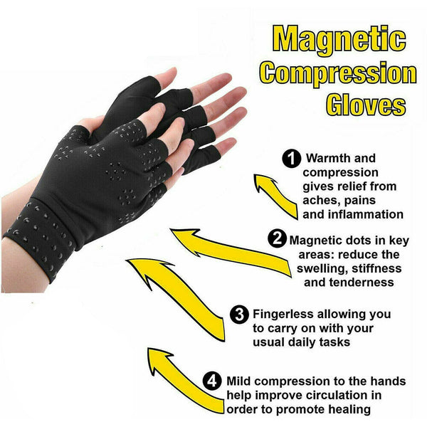 Magnetic Arthritis Compression Gloves Joint Finger Pain Relief Hand Wrist Brace - Lets Party