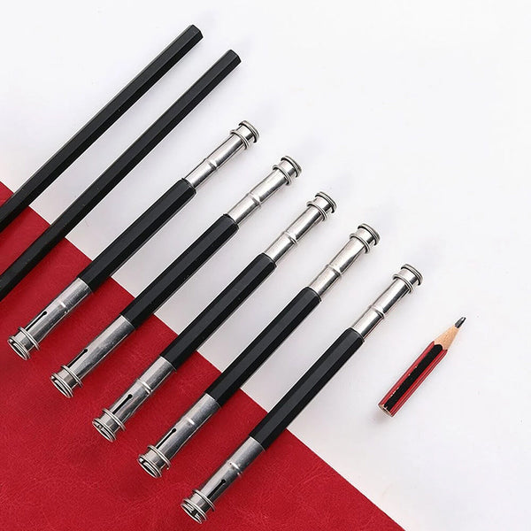 4/8pcs Adjustable Pencil Extender Lengthener Holder Art Tool Double Head 13.5CM