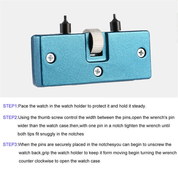 Watch Back Case Cover Opener Remover Wrench Repair Kit Removal Watchmaker Tool