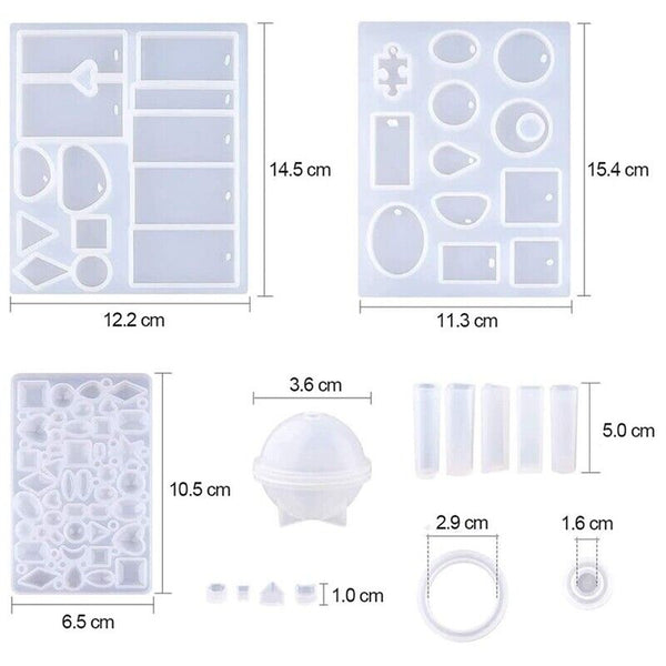 94X DIY Jewelry Mould Handmade Crystal Glue Making Set Resin Silicone Mold Kit