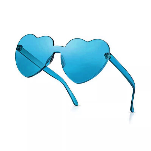 Love Heart Shape Sunglasses Fun Dress Party Festival Glasses Candy Colour AU