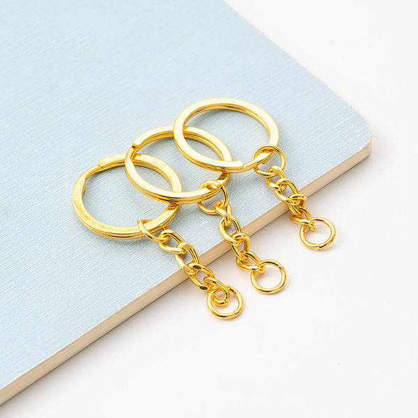 Bulk Split Metal Key Rings Keyring Blanks With Link Chains For DIY Craft