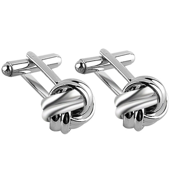 STAINLESS STEEL CUFFLINKS GIFT WEDDING VINTAGE MENS SUPERB TWIST KNOT CUFF LINKS