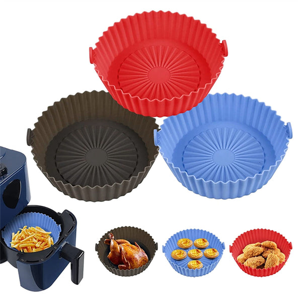Air Fryer Silicone Pot Air Fryer Basket Liner Non-Stick Reusable Baking Tray AU