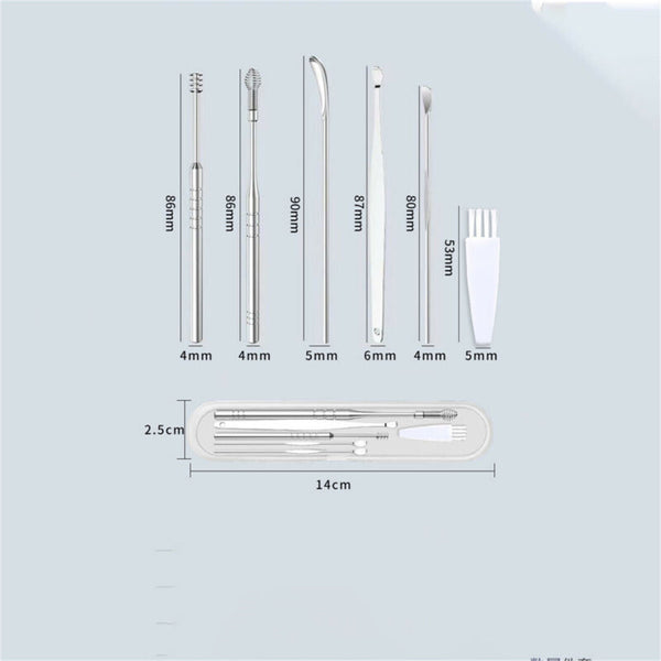 14pcs Stainless Steel Ear Pick Wax Cleaner Earpick Curette Remover Earwax Remova