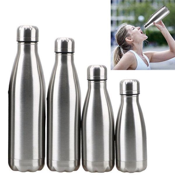 Stainless Steel Vacuum Water Bottle Sports Drink Cup Flask 500/750/1000ml