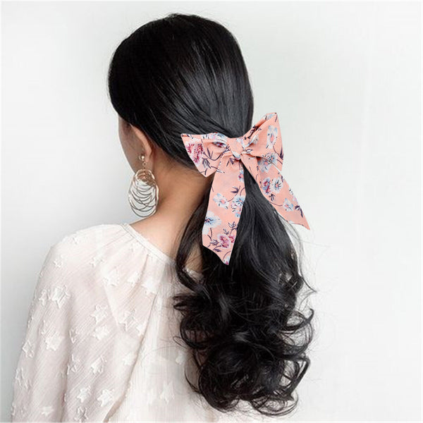 Hair Band Bow Scrunchies Bowknot Floral Ponytail Elastic Hair Tie Chiffon Girls