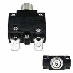 1/5x 5-15 AMP Push Button Manual Reset Thermal Circuit Breaker Overload Switch