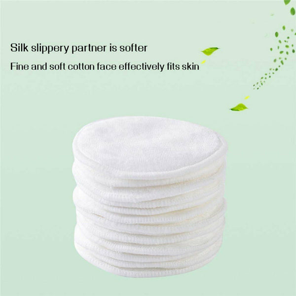 UP 20Pcs Reusable Makeup Remover Pads Bamboo Fiber Organic Cotton Pads Face Eyes