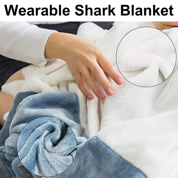 Shark Blanket Super Soft Cozy Flannel Hoodie Shark Sleeping Bag S-XXL