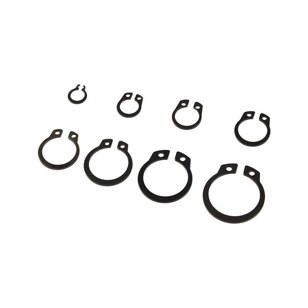 225Pcs 18Sizes C-Clips Snap Ring Heavy Duty Retaining Set  Assortment Black Ring