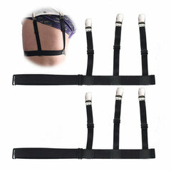2PCS Men Shirt Stays Holder Garters Suspenders Military Uniform Non-slip Locking