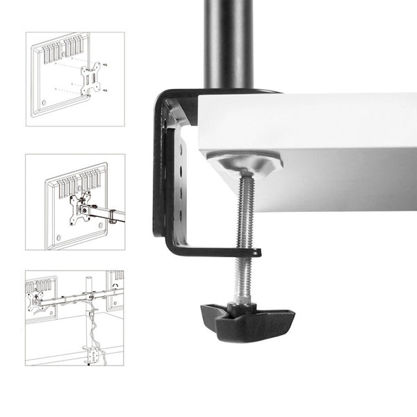 Monitor Stand Arm Dual Single LED TV Mount Bracket Holder 2 Arm Freestanding NEW - Lets Party