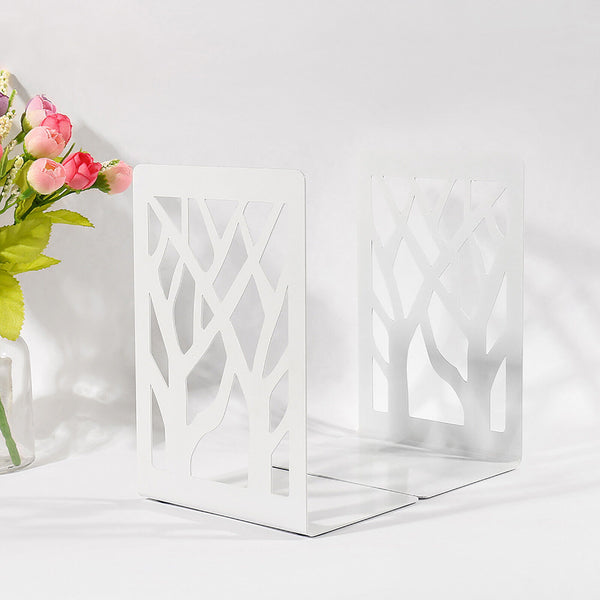 2PCS Heavy Duty Metal Bookends Decorative Book Ends Holder Stationery Bookends