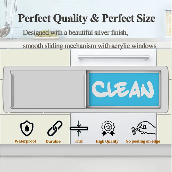 Clean Dirty Dishwasher Magnet Indicator Sign Non-Scratch Simple Sliding Kitchen