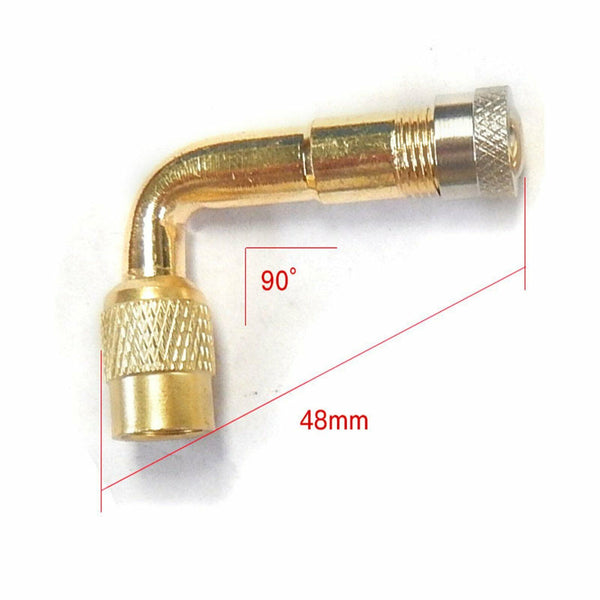 8PCS Valve Extension Tyre Stem Adapter Core Cap 90°Angle Car Bike Truck Brass AU