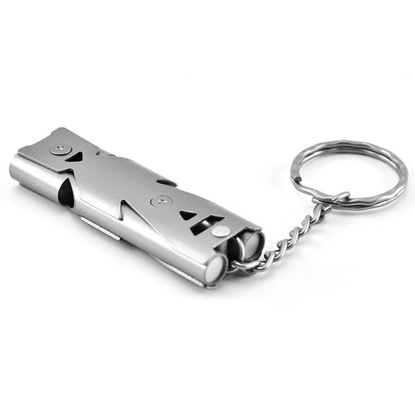 Double Tube Survival Emergency SOS Stainless Steel Outdoor Whistle Lifesaving