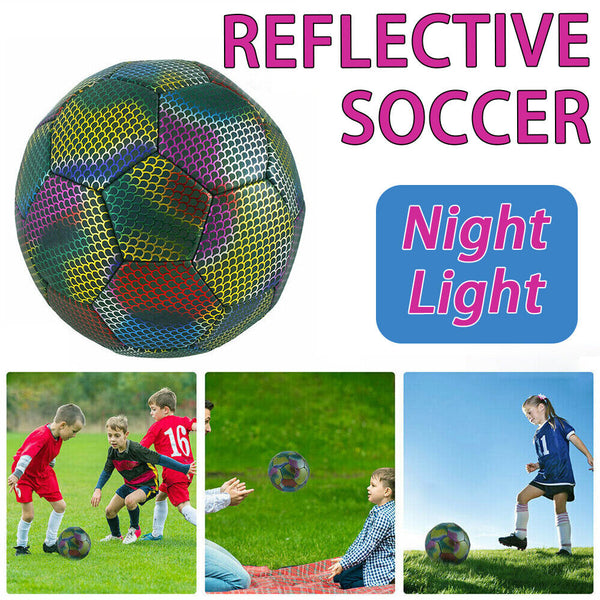 Reflective Soccer Ball Luminous Night Glow Footballs Student Training RL