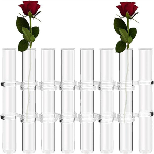 8pcs/Set Hinged Flower Vase Glass Test Tube Vases for Flowers Hydroponic Flower