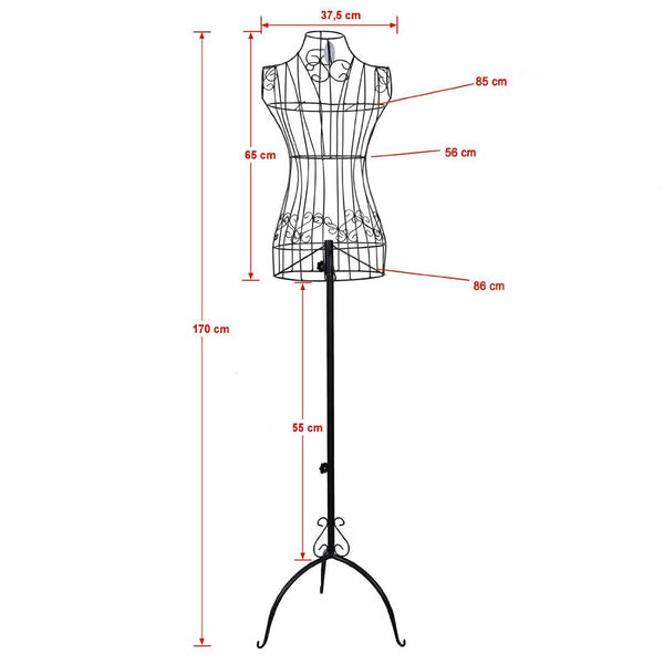 Adjustable Mannequin Metal Iron Cloth Wire Dress Boutique Wedding Holder Display