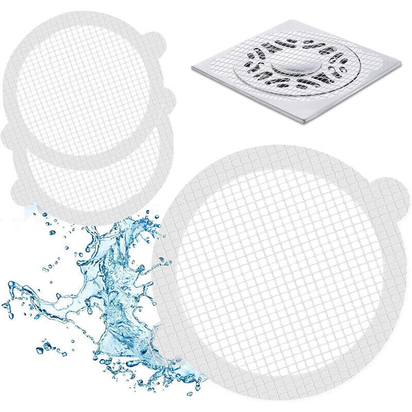 30 Pack Disposable Shower Drains Hair Catcher Mesh Sticker Bathroom Bathing AUS