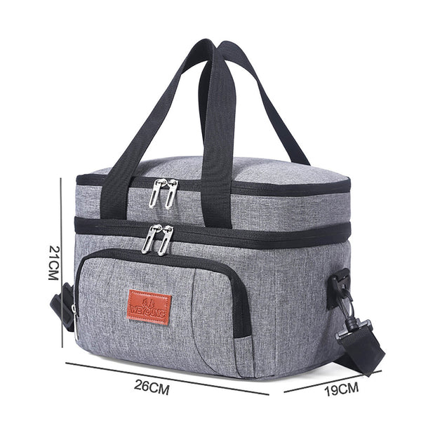 Outdoor Portable Lunch Bag Thermal Insulated Food Container Cooler Bag26x19x21CM
