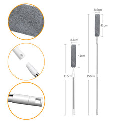 Retractable Gap Dust Cleaning Artifact Long Handle Duster with Microfibre Cloth